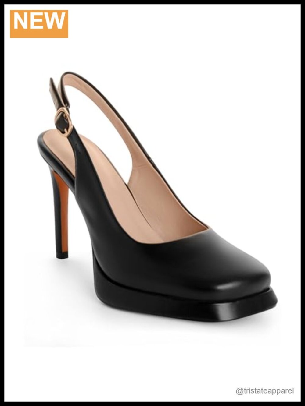 Slingback Pumps Square Toe High Heels Platform Mary Jane Dress Wedding